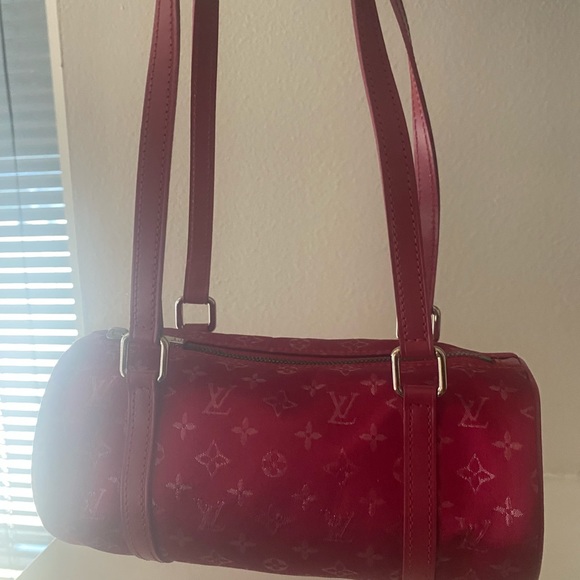 Louis Vuitton Red Satin Mono Papillon Bag - Picture 7 of 14